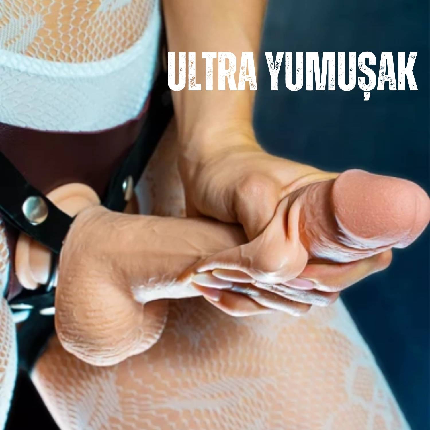 Sens Belden Bağlamalı Ultra Yumuşak Doku Gerçekçi Yapay Penis Et Dokulu Realistik Strapon Dildo 22 CM