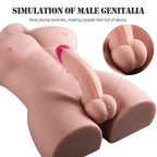 Grayson - Anal Girişli 16 CM Titreşimli Yapay Penis Erkek Realistik Manken Yarım Vücut Dildo