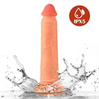 Elvis - Kumandalı Vantuzlu Testissiz Güçlü Titreşimli Gerçekçi Yapay Penis Realistik Dokuda Dildo 18 CM