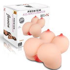 Jessica - Anal Vajina Çift Girişli Titreşimli Isıtmalı Realistik Kalça Göğüs Mastürbatör 2.3 KG