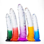 MYST COLOR Dildo Realistik Jel Dokuda Testissiz Ultra Yumuşak Şeffaf Mavi Yapay Penis