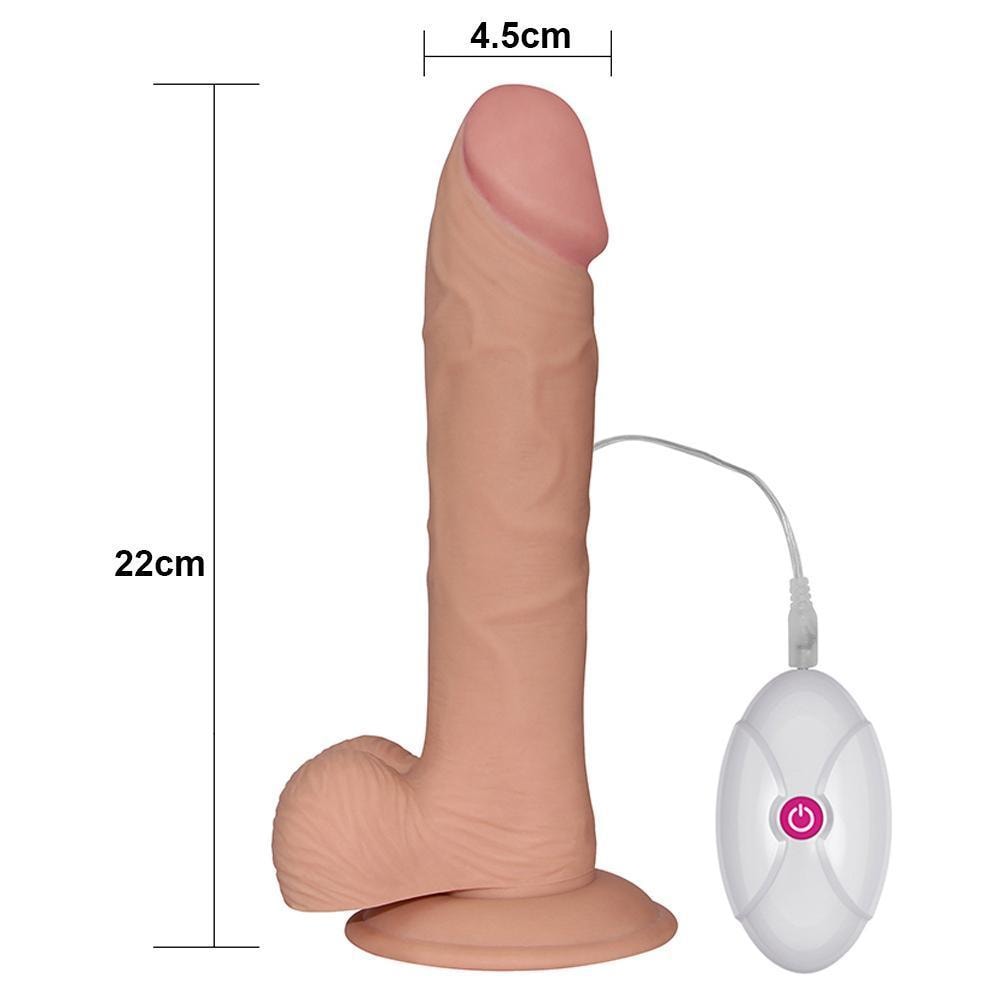 Ultra Soft Realistik Dildo Güçlü Titreşimli Yumuşak Doku Gerçekçi Yapay Penis Vibratör 22 CM