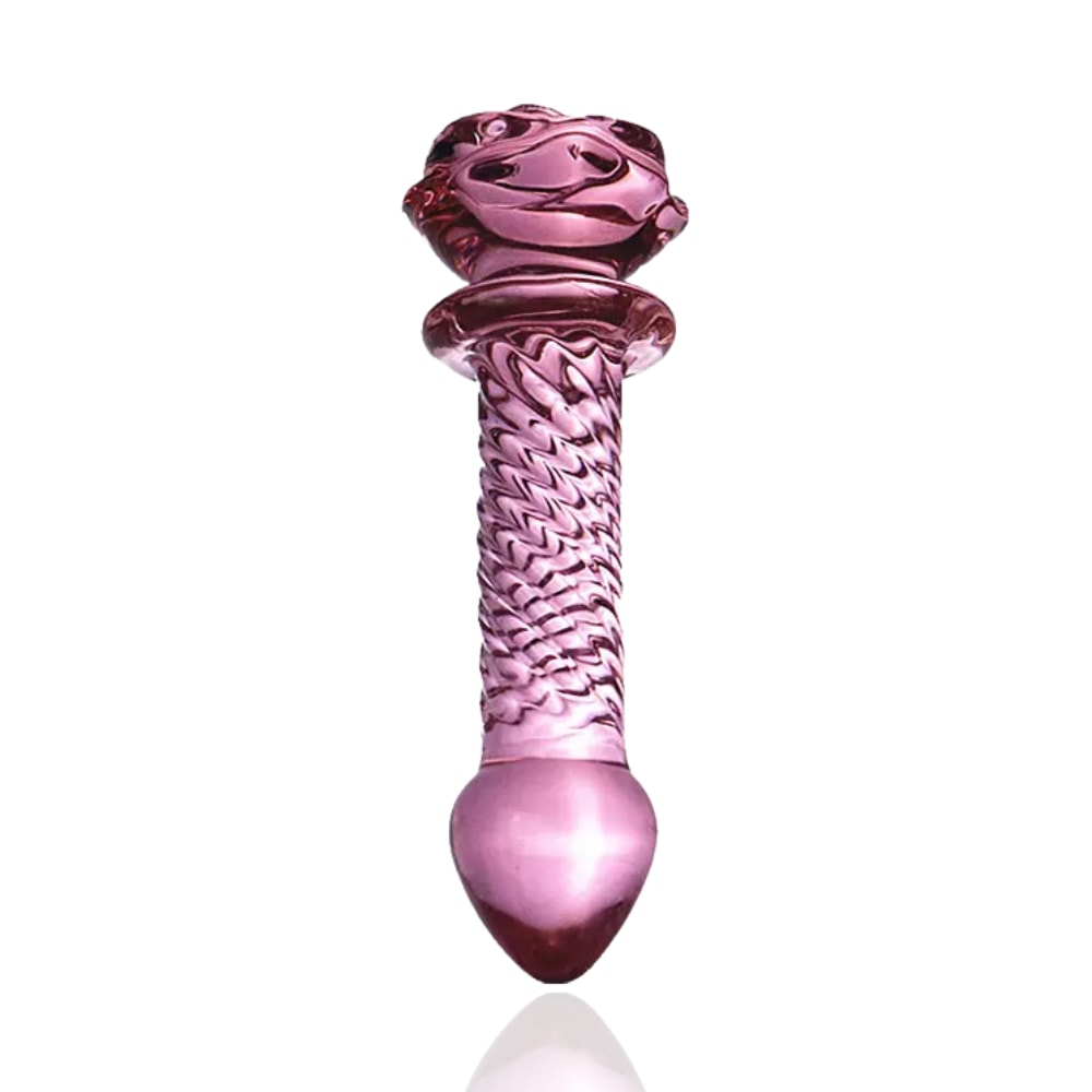 Sıcak Soğuk His Tırtıklı Kristal Cam Anal Plug Dildo 14 CM