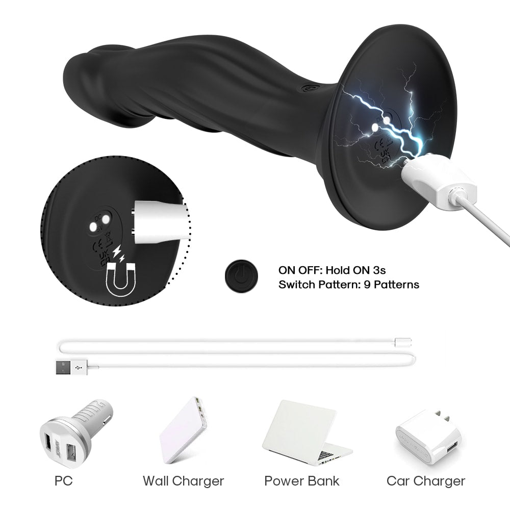 Sculp - Şarjlı Uzaktan Kumandalı Dildo Görünümlü Güçlü Titreşimli G Nokta Uyarıcı ve Anal Vibratör