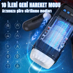 Amovibe - Şarjlı Telefon Tutuculu Isıtmalı İleri Geri Hareketli ve Titreşimli Otomatik Suni Vajina Mastürbatör