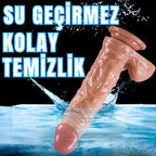 Güçlü Vantuzlu Damarlı Kalın Realistik Dildo Gerçekçi Yapay Penis 21x4.5 CM