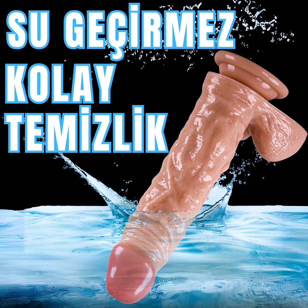 Güçlü Vantuzlu Damarlı Kalın Realistik Dildo Gerçekçi Yapay Penis 21x4.5 CM