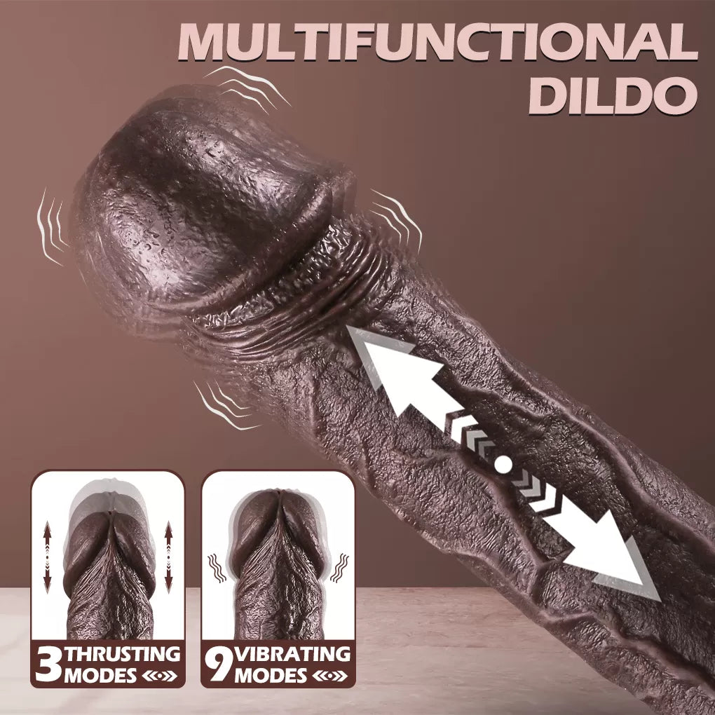 Frank - Şarjlı Uzaktan Kumandalı Isıtmalı İleri Geri Hareketli ve Rotasyonlu Realistik Dildo Gerçekçi Yapay Penis 25 CM