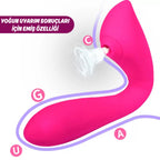 Otomatik Isıtmalı Kıkırdaklı Bükülebilir Klitoris Emiş Güçlü ve G-Spot Uyarıcı Titreşimli 2 in 1 Vibratör