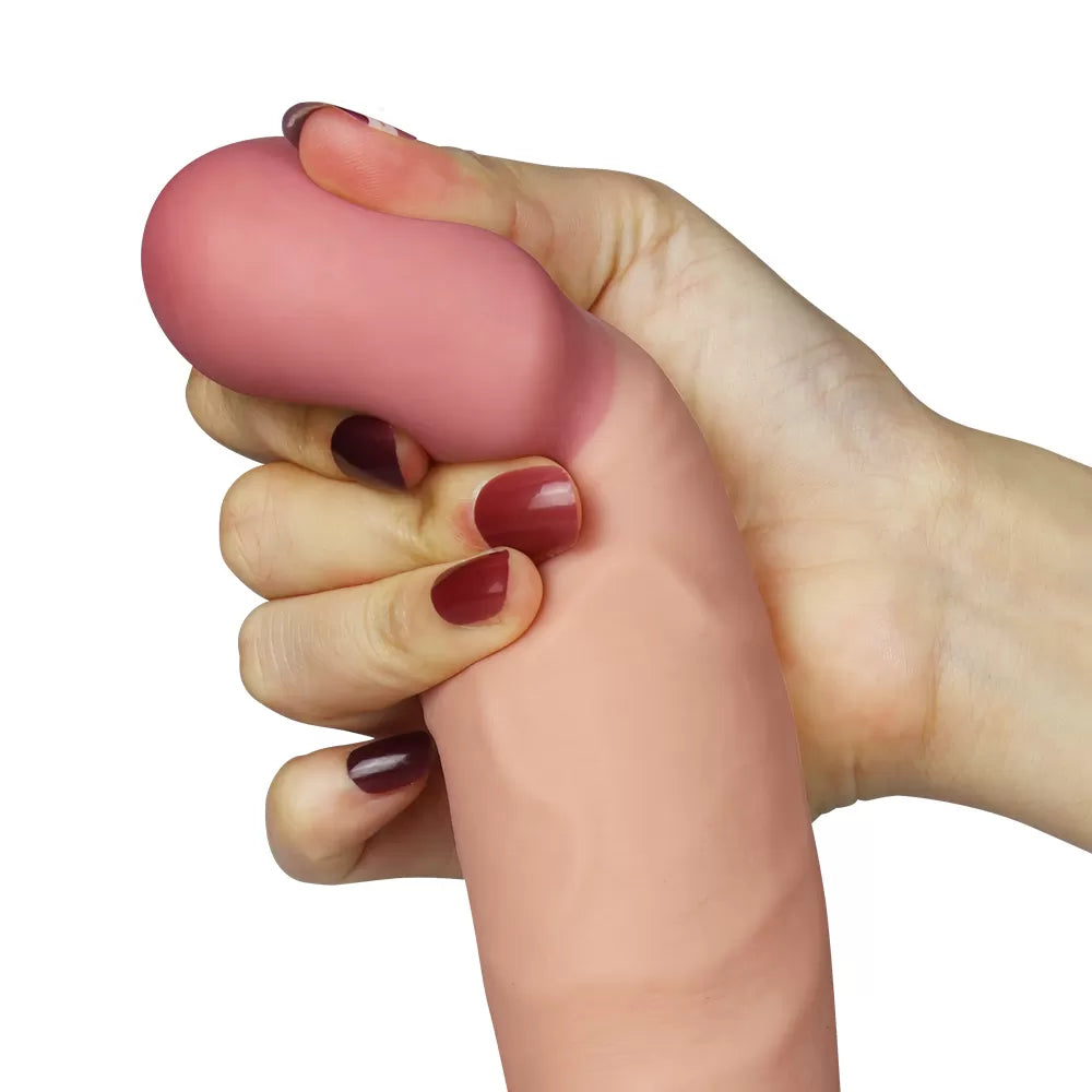 Ultra Soft Realistik Dildo Güçlü Titreşimli Yumuşak Doku Gerçekçi Yapay Penis Vibratör 22 CM