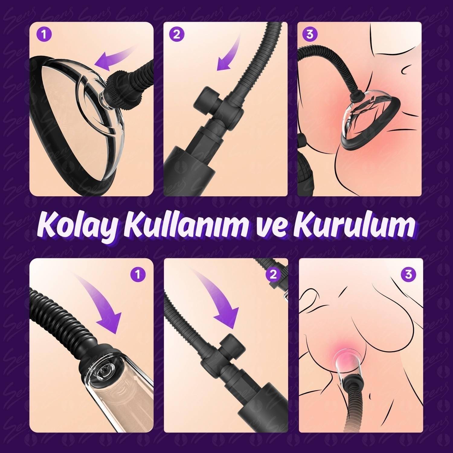 Pussy Pump Classic - Değiştirilebilir 5 Başlıklı Tetikli Profesyonel Göğüs ve Vajina Vakum Pompası Set