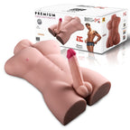 Grayson - Anal Girişli 16 CM Titreşimli Yapay Penis Erkek Realistik Manken Yarım Vücut Dildo