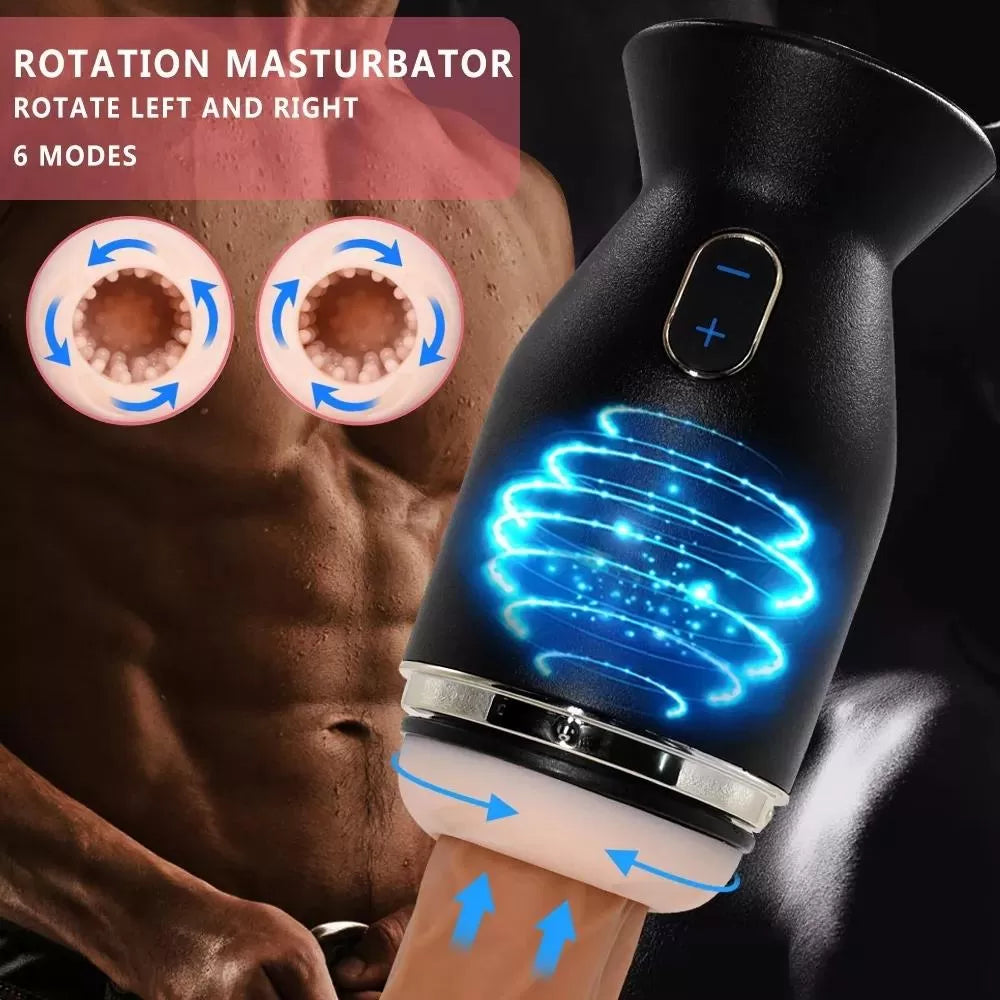SOLO - Şarjlı 360° Dönme Rotasyon Hareketli Realistik Tırtıklı Otomatik Mastürbatör