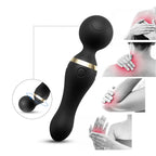 Freeza - Şarjlı 360° Esnek Başlı Vibratör Magic Wand Massager Çok Sessiz Masaj Aleti