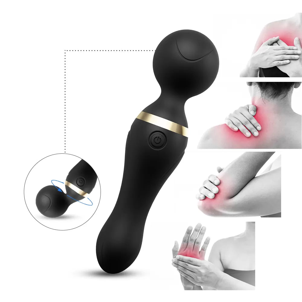 Freeza - Şarjlı 360° Esnek Başlı Vibratör Magic Wand Massager Çok Sessiz Masaj Aleti