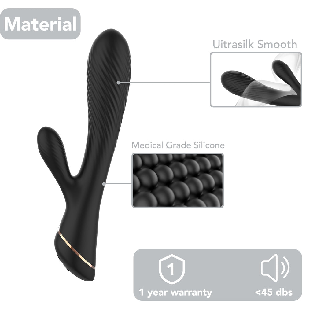 Spiry - Manyeitk Şarjlı Tırtıklı Yüzey Esnek Yapı G Nokta ve Klitoris Uyarıcı 2 in 1 Rabbit Vibratör
