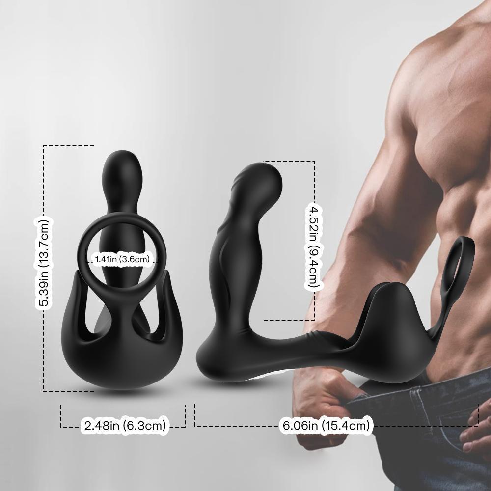 Gale Max - Manyetik Şarjlı Uzaktan Kumandalı 360° Dönen Perine ve Testis Uyarıcı Halkalı Prostat Masaj Vibratör