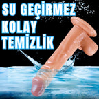 Güçlü Vantuzlu Damarlı Kalın Realistik Dildo Gerçekçi Yapay Penis 22x4 CM