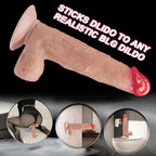 Hareketli Kayar Deri Çift Katmanlı Realistik Dildo Ultra Yumuşak Kalın Gerçekçi Yapay Penis 22x4.6 CM