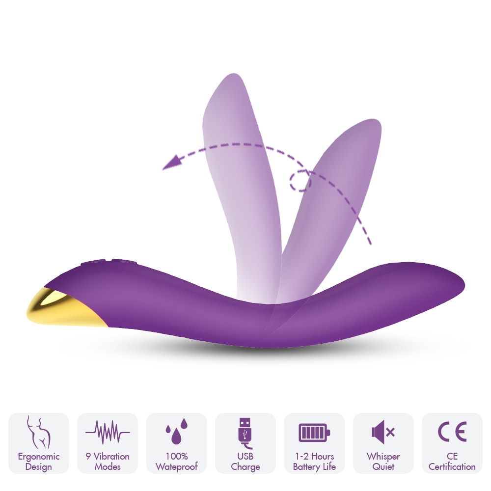 Flamingo - Şarjlı Esnek Yumuşak Doku Eğilebilir G Spot Uyarıcı Vibratör - Mor