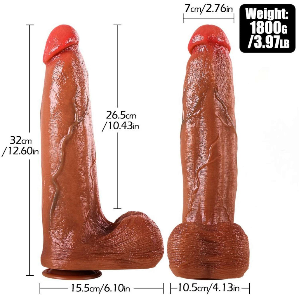 Paul - Ultra Yumuşak Dokulu Büyük Boy Kalın Realistik Dildo Çift Katmanlı Silikon Gerçekçi Yapay Penis 32x7 CM