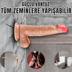 Güçlü Vantuzlu Damarlı Realistik Dildo Gerçekçi Yapay Penis 18x3.6 CM