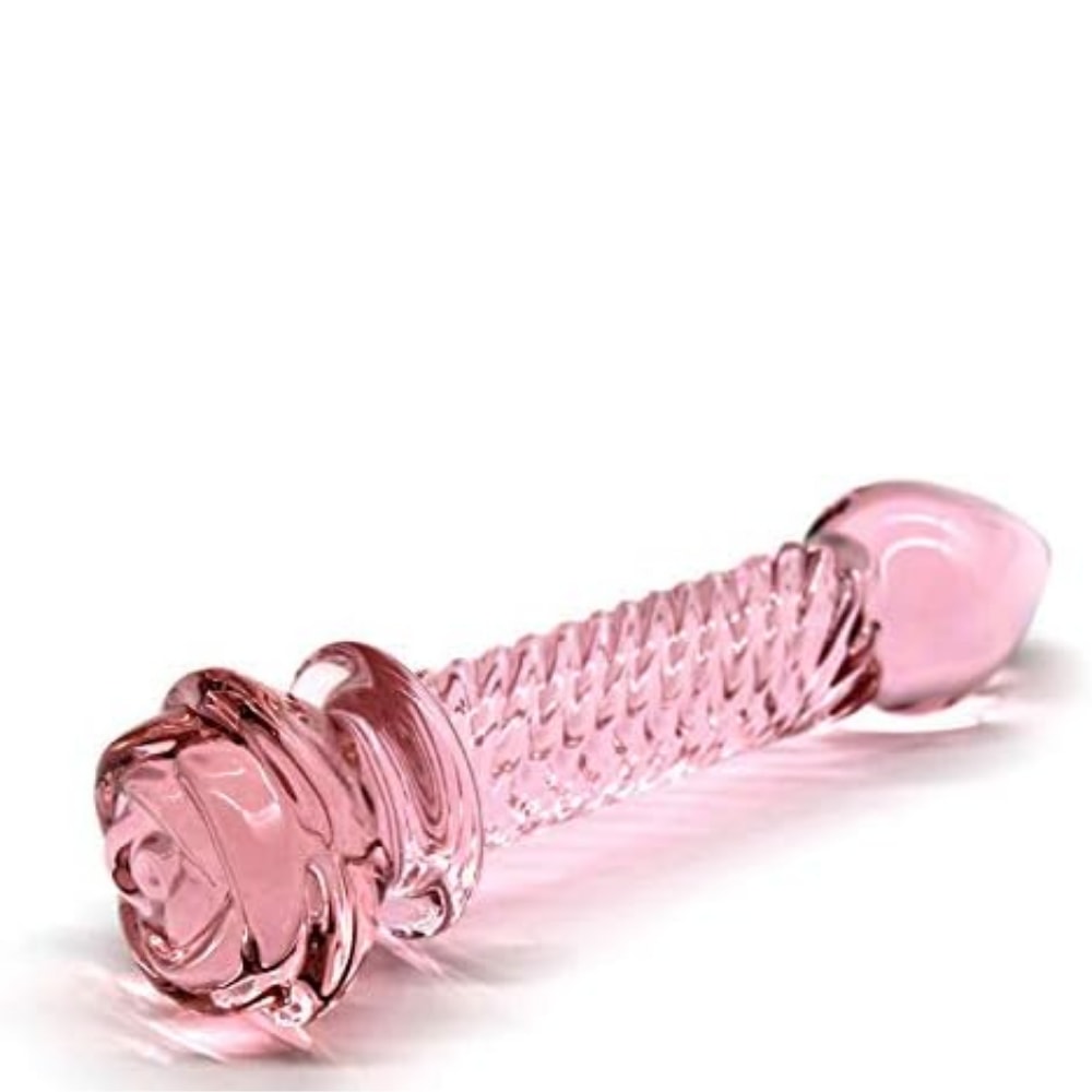 Sıcak Soğuk His Tırtıklı Kristal Cam Anal Plug Dildo 14 CM