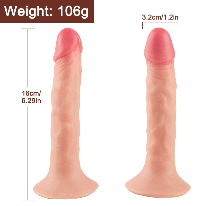 Kıkırdaklı Çift Katmanlı Realistik Anal Dildo Ultra Yumuşak Gerçekçi Yapay Penis 16x3.2 CM