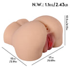 Jelena - Anal Vajina Çift Girişli Cep Boy Realistik Kalça Titreşimli Suni Vajina Mastürbatör 1.1 KG