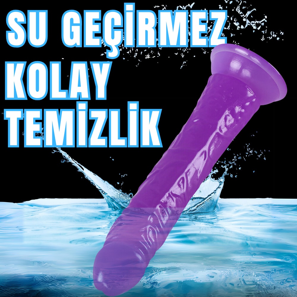 Güçlü Vantuzlu Damarlı Testissiz Realistik Dildo Anal Vajina Kullanım Gerçekçi Yapay Penis 21x3.5 CM