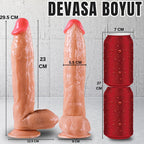 Güçlü Vantuzlu Damarlı Kalın Realistik Dildo Büyük Boy Gerçekçi Yapay Penis 30x5.5 CM