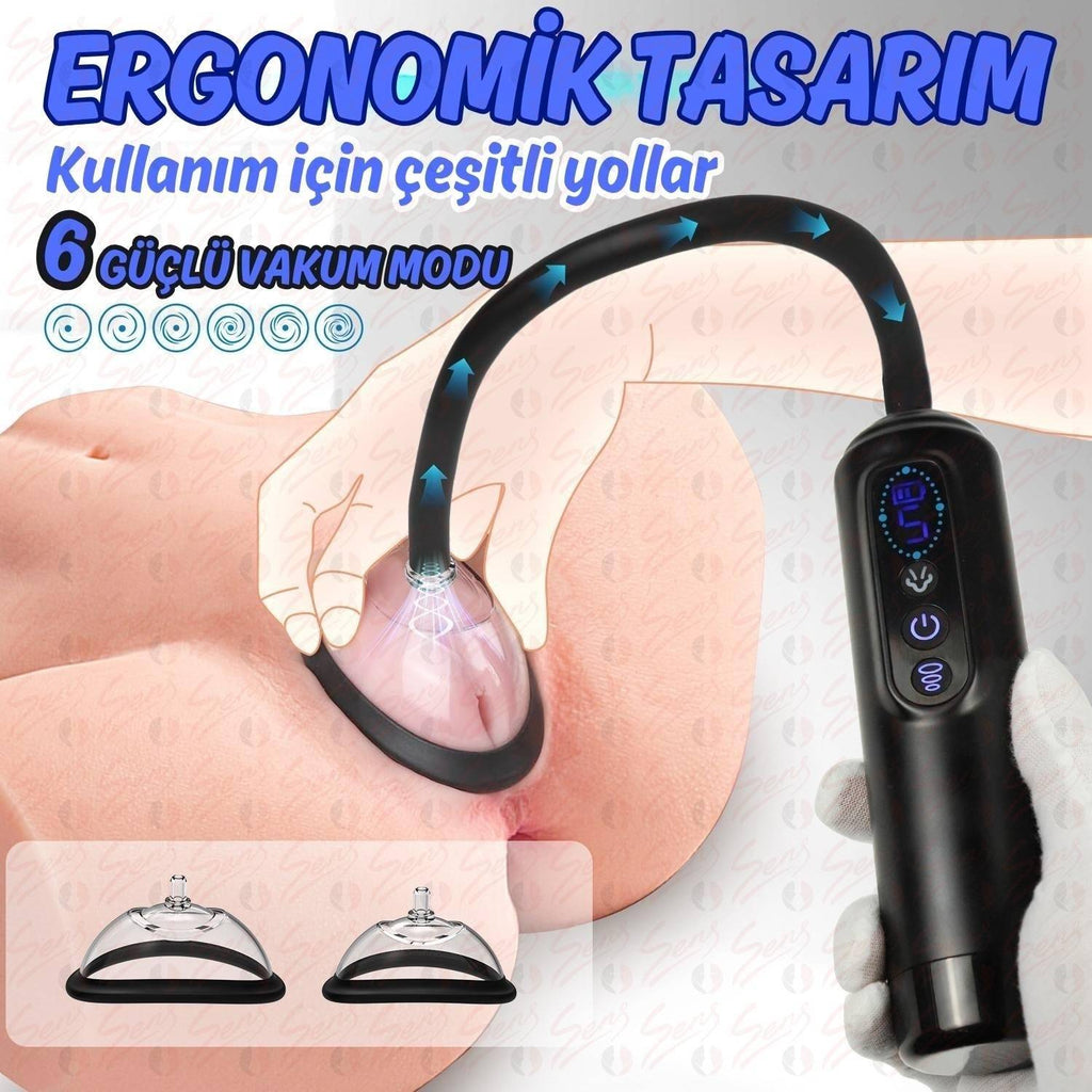 Automatic - 5 Başlıklı 6 Modlu Dijital Ekranlı Profesyonel Otomatik Göğüs ve Vajina Vakum Pompası Set