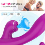 Abel - Şarjlı Triple Anal Beads G Spot ve Klitoris Uyarıcı Güçlü 3 in 1 Emiş Vibratör