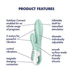 Satisfyer Air Pump 5 Bunny Connect App Telefon Kontrollü Şişirilebilir 2 in 1 Rabbit Vibratör