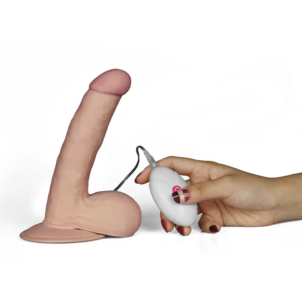 19 CM Titreşimli Ultra Yumuşak Dokulu Belden Bağlamalı Kemerli Realistik Vibratör Penis