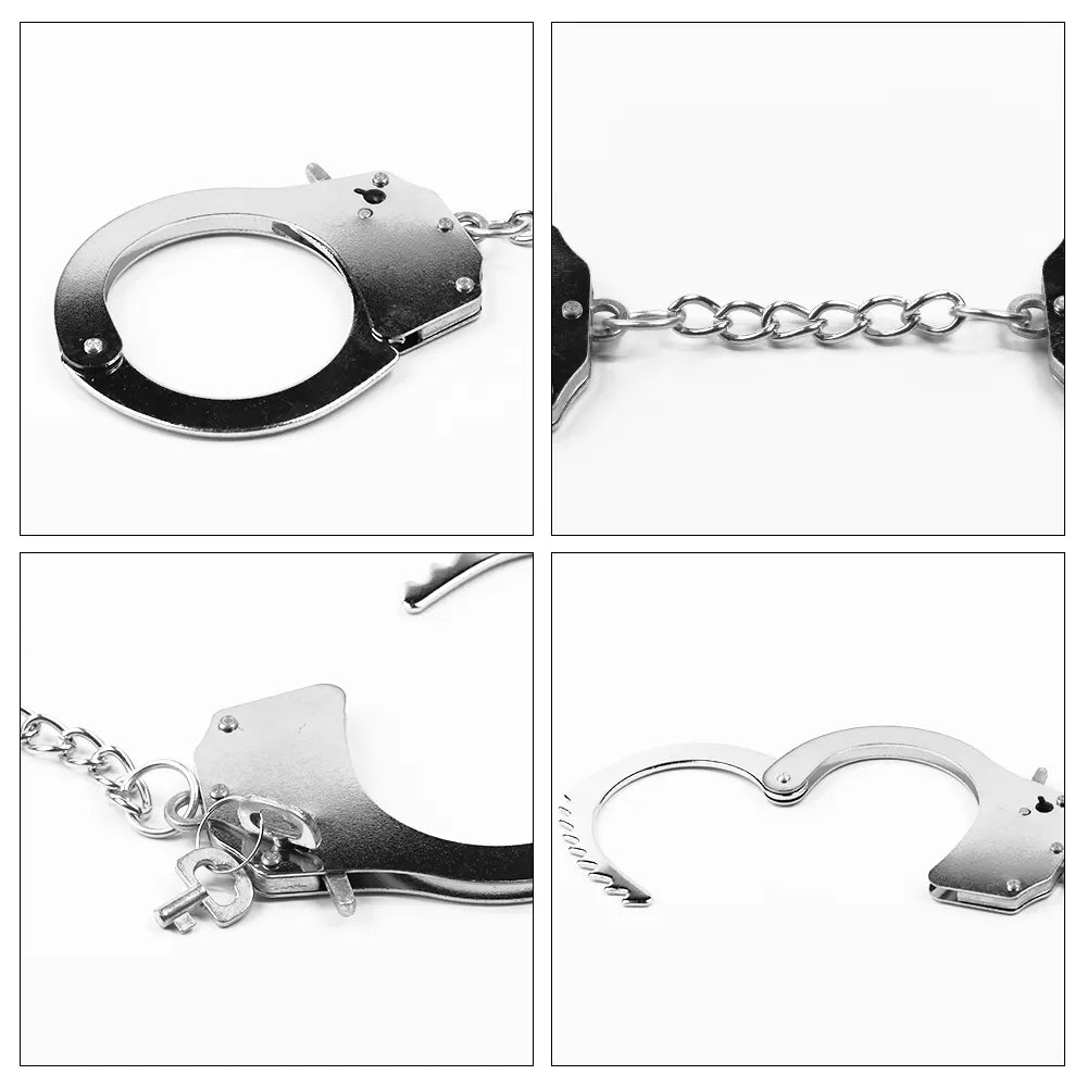 Profesyonel Polis Sınıfı Fantezi Metal Kelepçe Double Lock Steel Police Edition Handcuffs