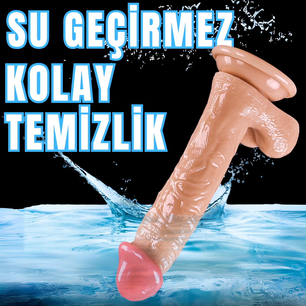 Güçlü Vantuzlu Damarlı Realistik Dildo Gerçekçi Yapay Penis 18x3.6 CM