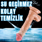 Güçlü Vantuzlu Damarlı Realistik Dildo Gerçekçi Yapay Penis 18x3.6 CM