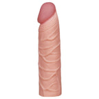 Gerçekçi Doku Penis Büyütücü ve Kalınlaştırıcı 3 CM Uzatmalı Realistik Penis Kılıfı 17 CM