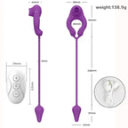 Essence - Şarjlı Kumandalı Anal Uyarıcı Plug ve Klitoris Uyarıcı Dil Vibratörlü Penis Halkası