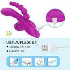 Abel - Şarjlı Triple Anal Beads G Spot ve Klitoris Uyarıcı Güçlü 3 in 1 Emiş Vibratör