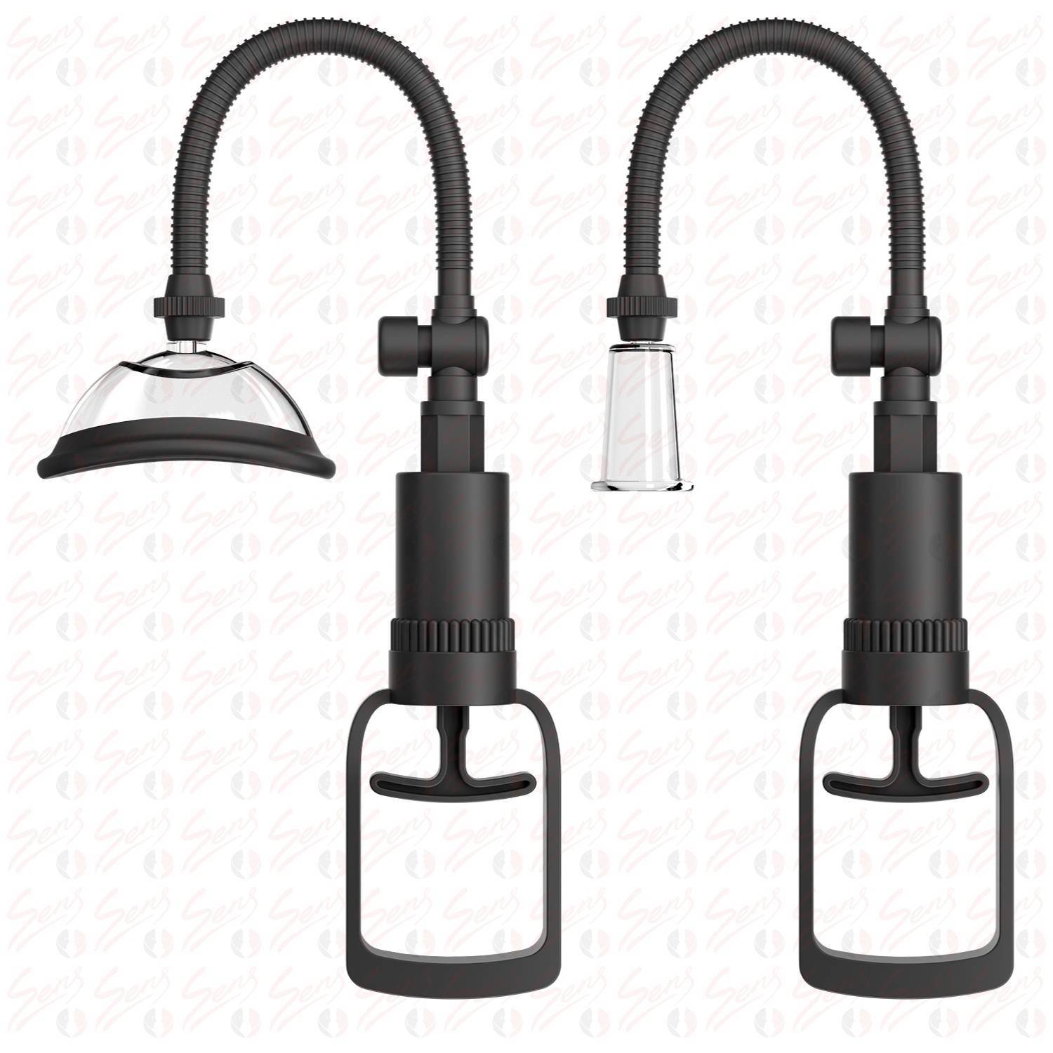 Pussy Pump Classic - Değiştirilebilir 5 Başlıklı Tetikli Profesyonel Göğüs ve Vajina Vakum Pompası Set