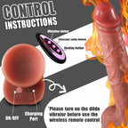 Derek - Şarjlı Uzaktan Kumandalı Isıtmalı İleri Geri Hareketli ve Rotasyonlu Realistik Dildo Gerçekçi Yapay Penis 24 CM