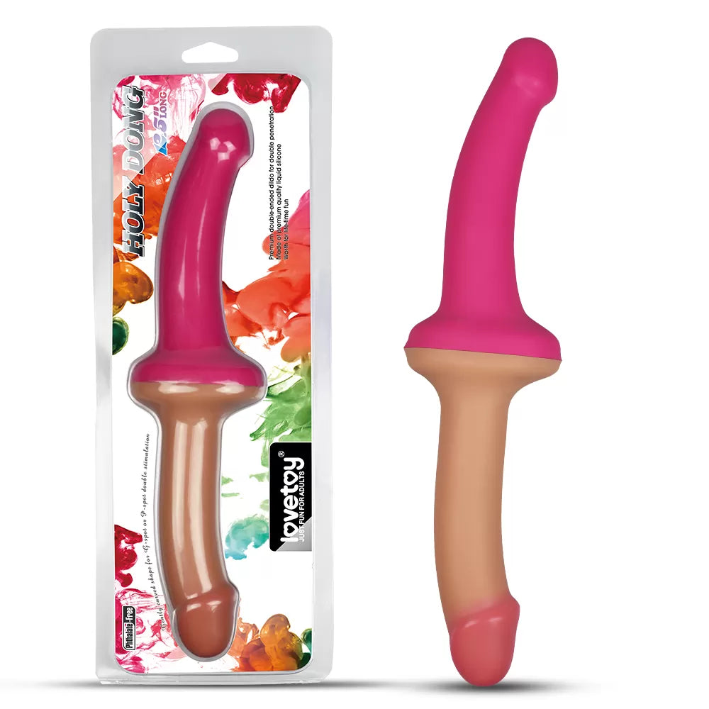Holy Dong - Ultra Yumuşak Doku Çok Esnek Çift Taraflı Realistik Silikon Double Dildo Gerçeki Yapay Penis 32 CM