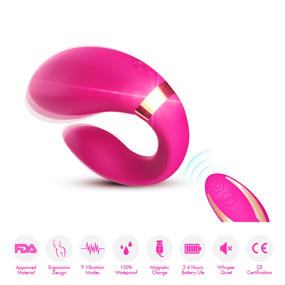 Crescent - Uzaktan Kumandalı İlişki Anında Kullanılabilir Klitoris ve G Spot Uyarıcı 2 in 1 Çift Vibratörü