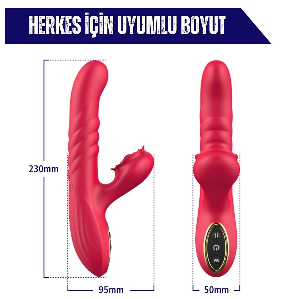 Mona - Şarjlı İleri Geri Hareketli Güçlü Titreşimli 2 in 1 Klitoris ve G Nokta Uyarıcı Vibratör