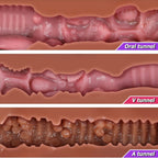 Ellie - Gerçekçi Yumuşak Dokulu 3 Girişli Oral Anal Realistik Vajina Mastürbatör 18 CM