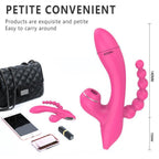 Abel - Şarjlı Triple Anal Beads G Spot ve Klitoris Uyarıcı Güçlü 3 in 1 Emiş Vibratör