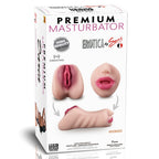 Daria - Realistik Doku Oral Anal Vajinal 3 in 1 Titreşimli Suni Vajina Mastürbatör 18 CM