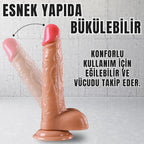 Güçlü Vantuzlu Damarlı İnce Realistik Dildo Gerçekçi Yapay Penis 20x3.5 CM